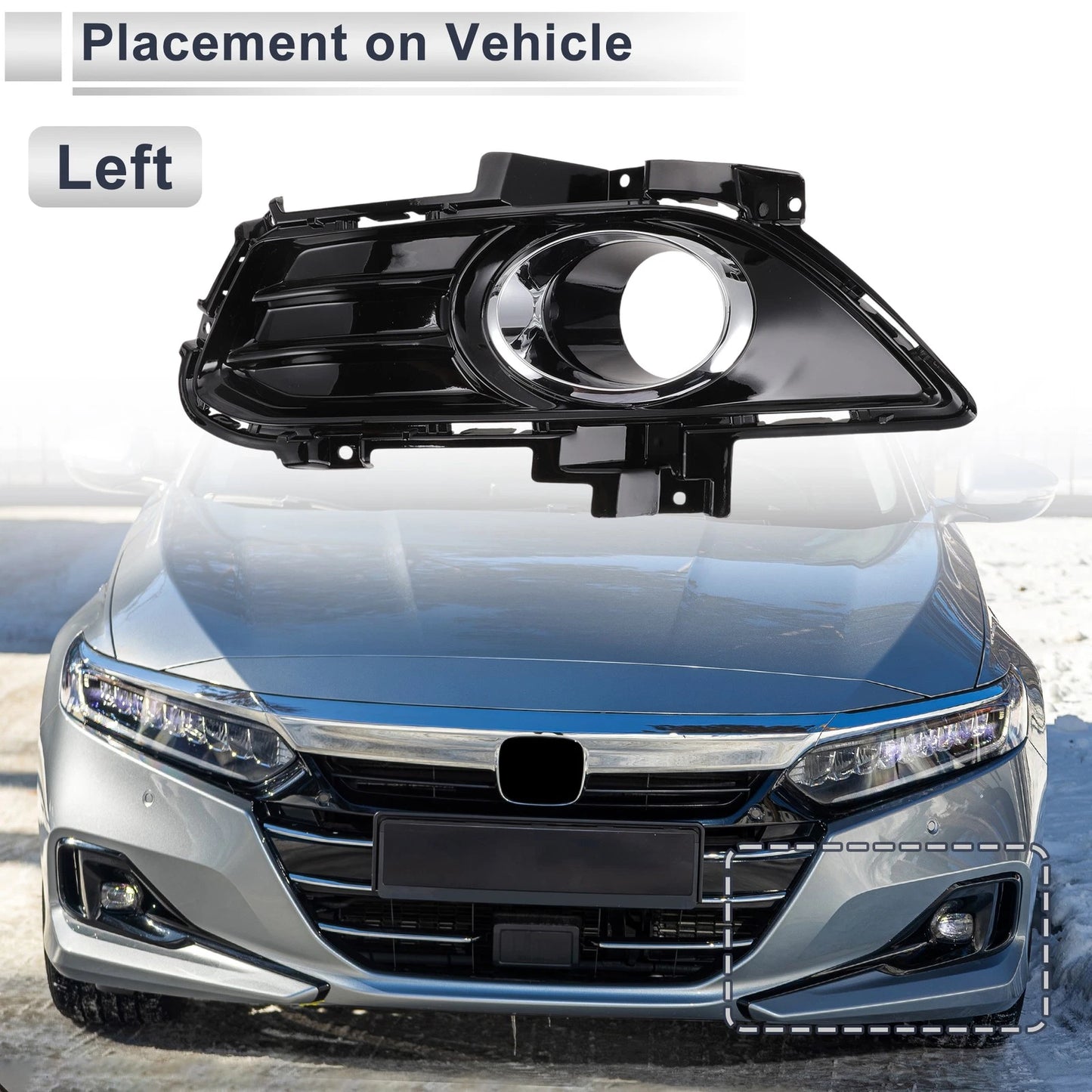 Front Left Fog Light Grill for Ford Fusion (2013-2016)