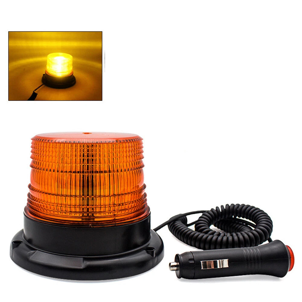 Magnetic 12V LED Amber Emergency Strobe Light for Universal Car