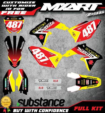 Custom Graphics Kit for Suzuki RMZ 450 (2008-2018) JOUST STYLE Stickers