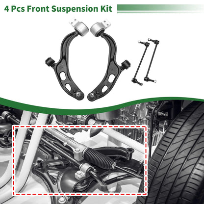 4 Pcs Front Lower Control Arms for Ford Flex (2010-2012)
