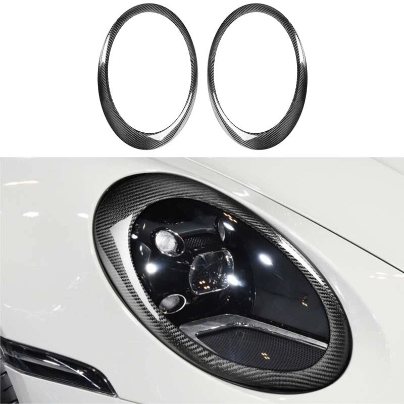 Real Carbon Fiber Front Headlight Surround Cover for Carrera 911 997 2004-2008