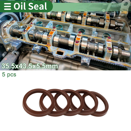 Oil Seal / 35.5x43.5x5.5mm / Seal Ring FKM Rubber 5 Pcs for Make Model