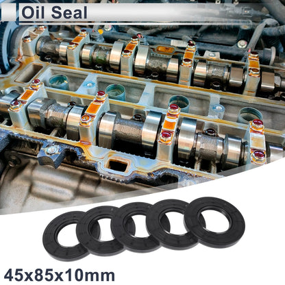 Oil Seal/45x85x10mm/NBR Rubber Rotary Shaft Seal Black 5 Pcs for Make Model