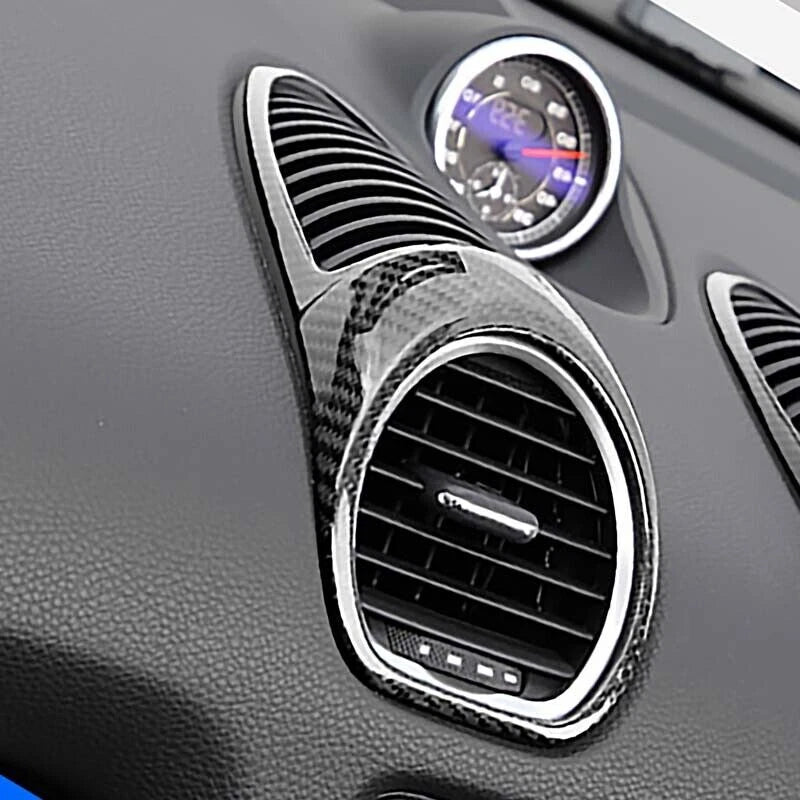 REAL Carbon Fiber Dashboard Air Outlet Vent Cover For Porsche 718 911 2016-2020