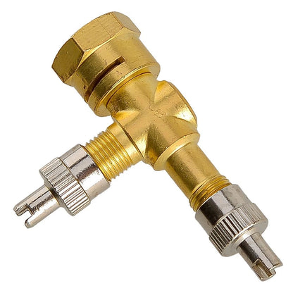 3 x TPMS Valve Tee Adapter Pure Copper for Motorcycles & Automobiles