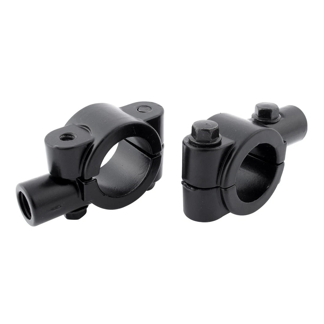 2 x Black Clockwise Motorcycle Handlebar Mirror Mount Holder 10mm Dia