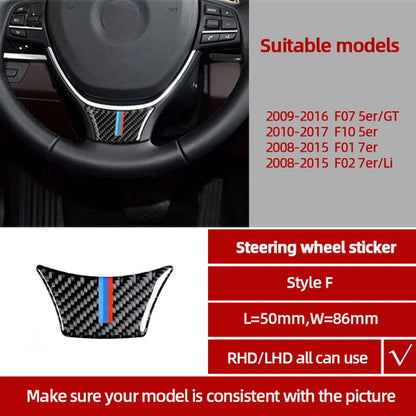 Carbon Fiber Steering Wheel Lower Cover Trim for BMW 5 Series F10 (2011-2017)