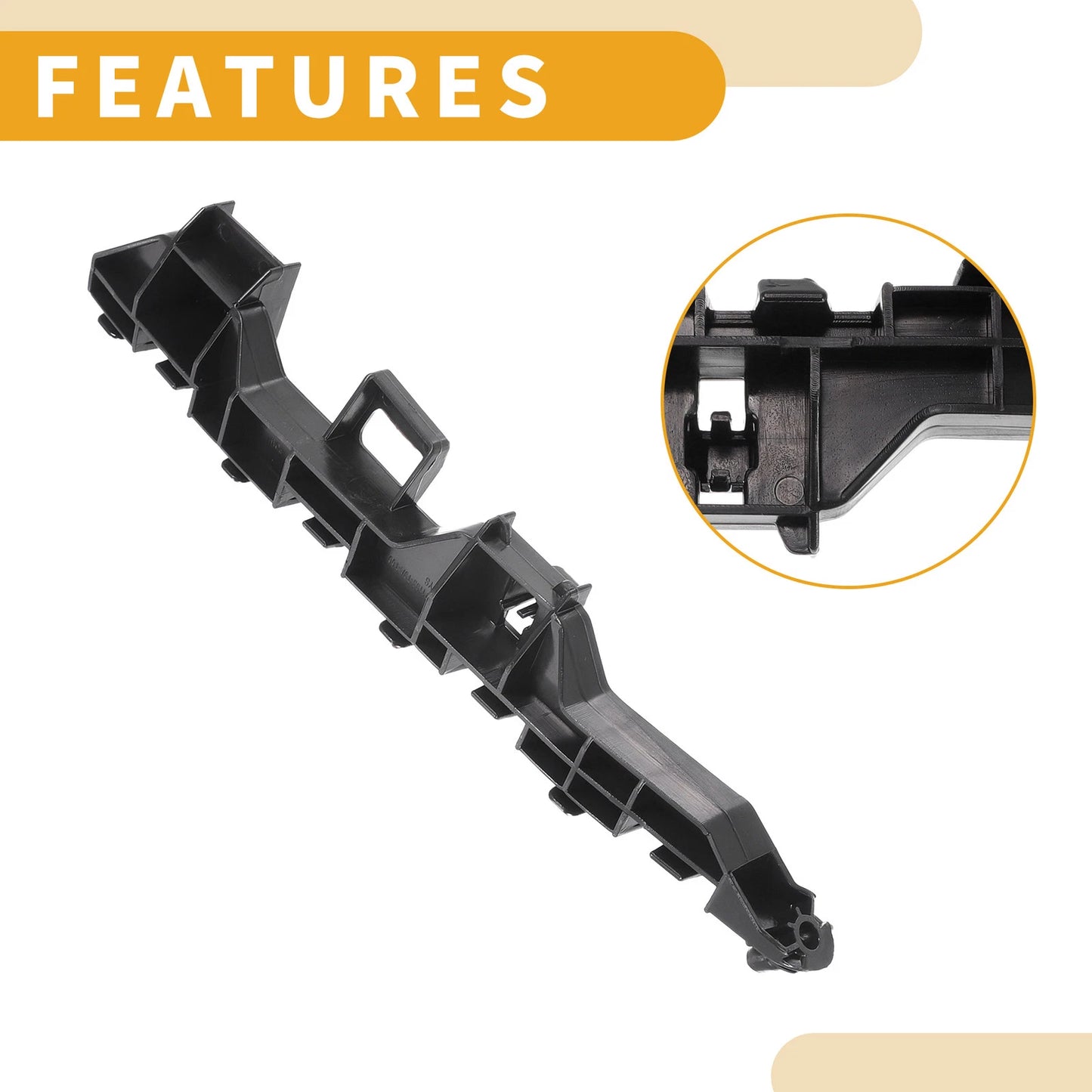 RH Front Bumper Support Bracket for Honda City Sedan (2014-2016) 1 Pc Black