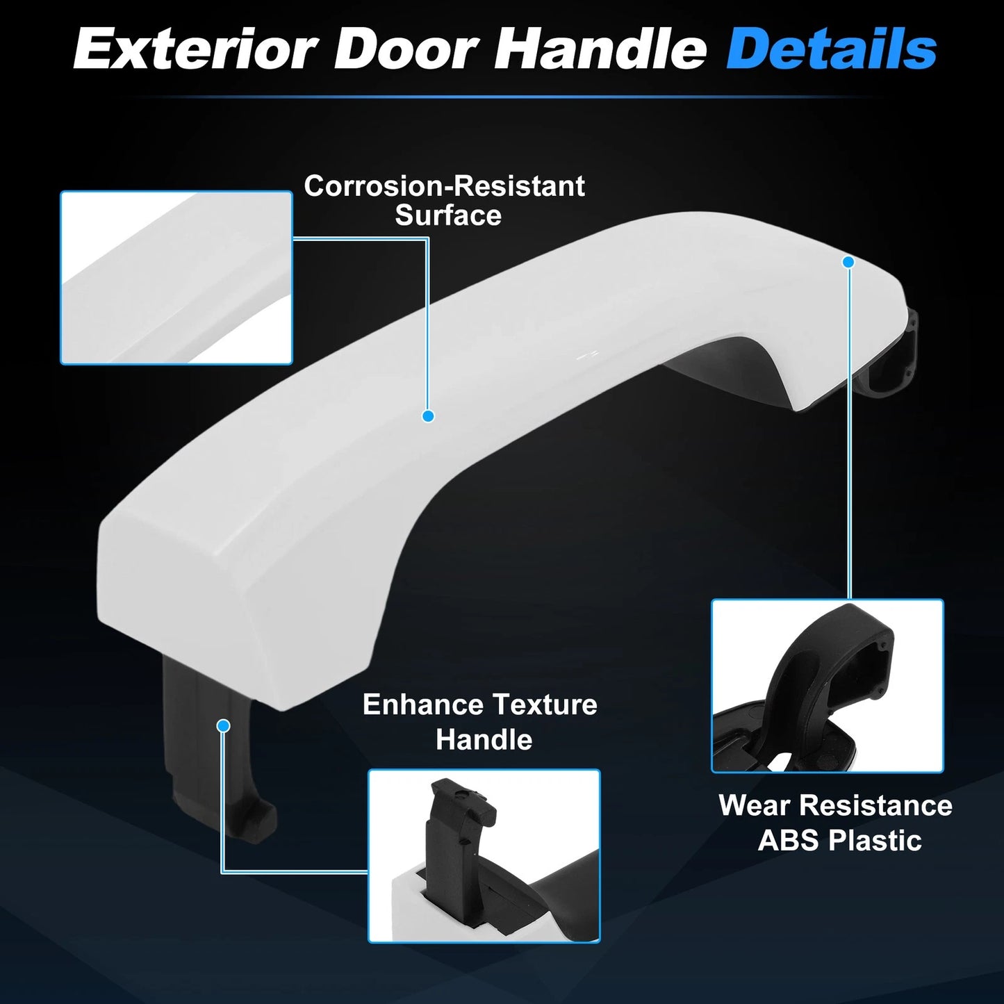 Door Handle Front Right Exterior for Chevrolet Silverado White