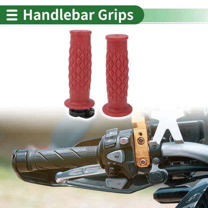 7/8" 22mm Hand Grips Cover for Motorcycle Dark Red Rhombus