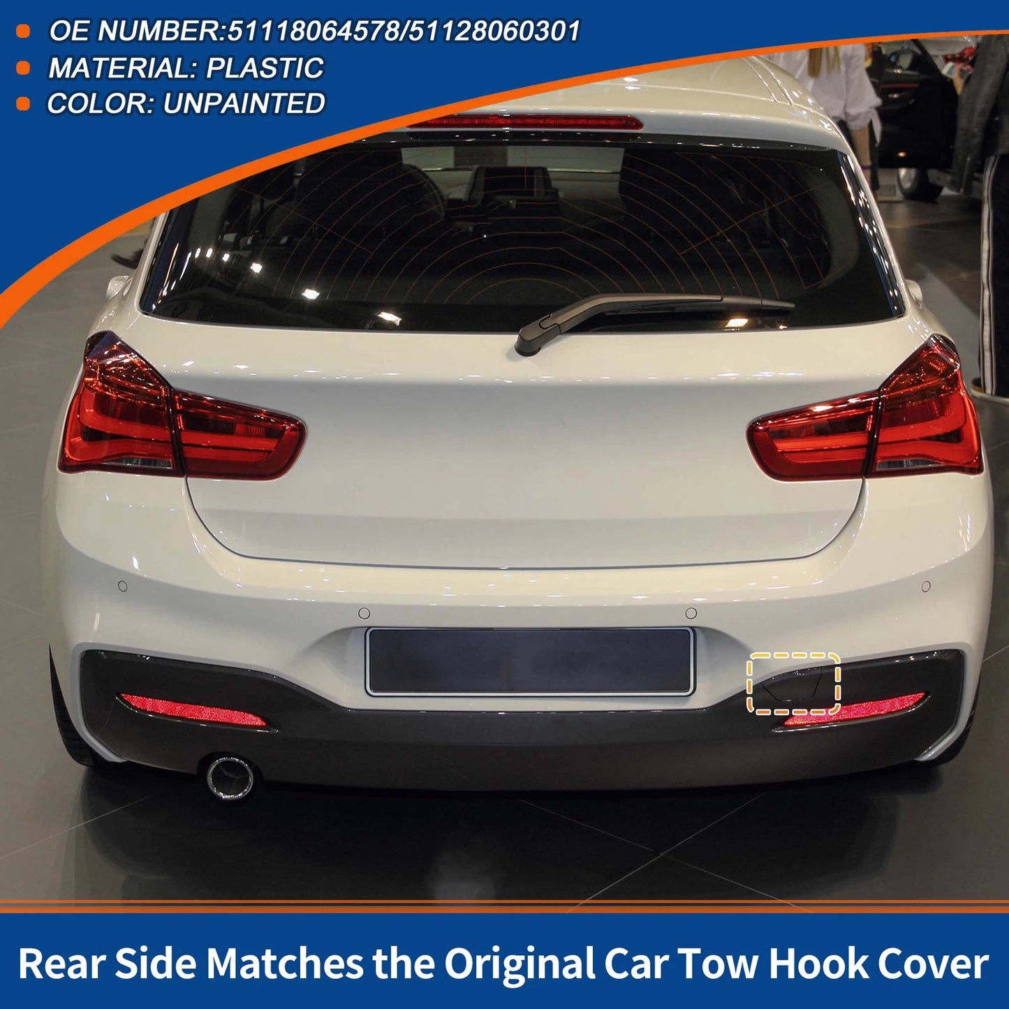 Rear Tow Hook Cover for BMW 114i (2015-2018)