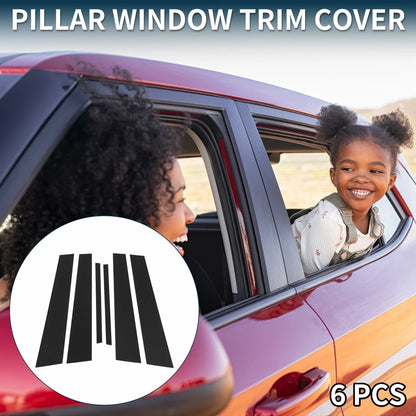 6 Pcs Door Pillar Window Trim for Honda Accord (2008-2012) Black