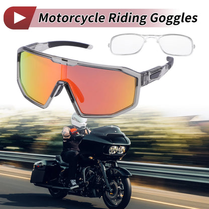 Goggles Motorcycle Riding Red Lens Gray Frame PC for Motorcycle
