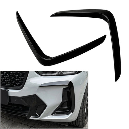 2Pcs Front Bumper Air Vent Trim for BMW X3 G01 X4 G02 M Sport (2022+) Glossy Black