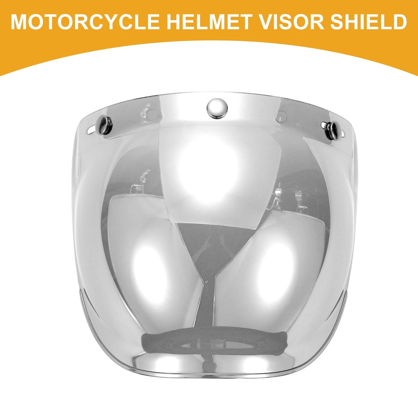 1pc Visor Shield for Universal Motorcycle Helmet Anti-UV Silver Tone Black