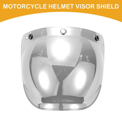 1pc Visor Shield for Universal Motorcycle Helmet Anti-UV Silver Tone Black