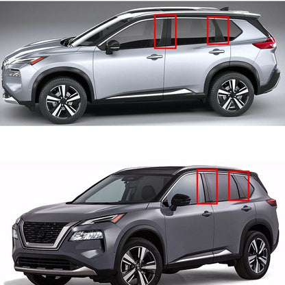 6Pcs Black Door Window Trim Pillar Posts for Nissan Rogue (2021–2023)