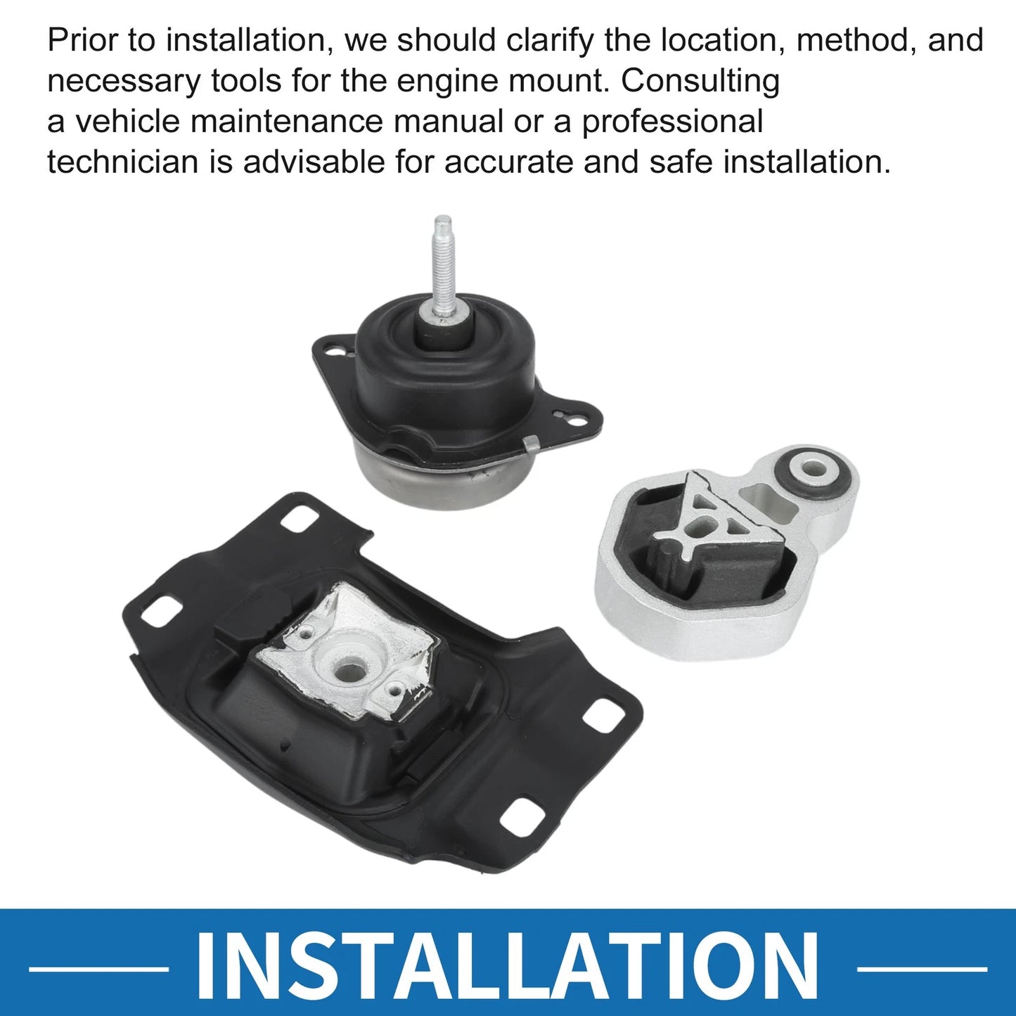 Engine Motor Trans Mount Set for Ford Explorer 2.0L 2.3L (2012-2019)