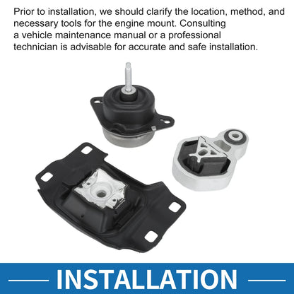 Engine Motor Trans Mount Set for Ford Explorer 2.0L 2.3L (2012-2019)