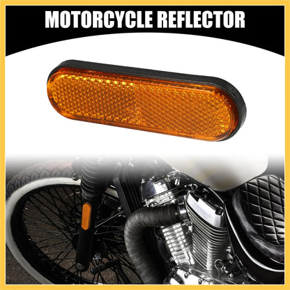 4pcs / 3.98x1.18in / Universal Reflector Oval Safety Reflector Orange for Motorcycle