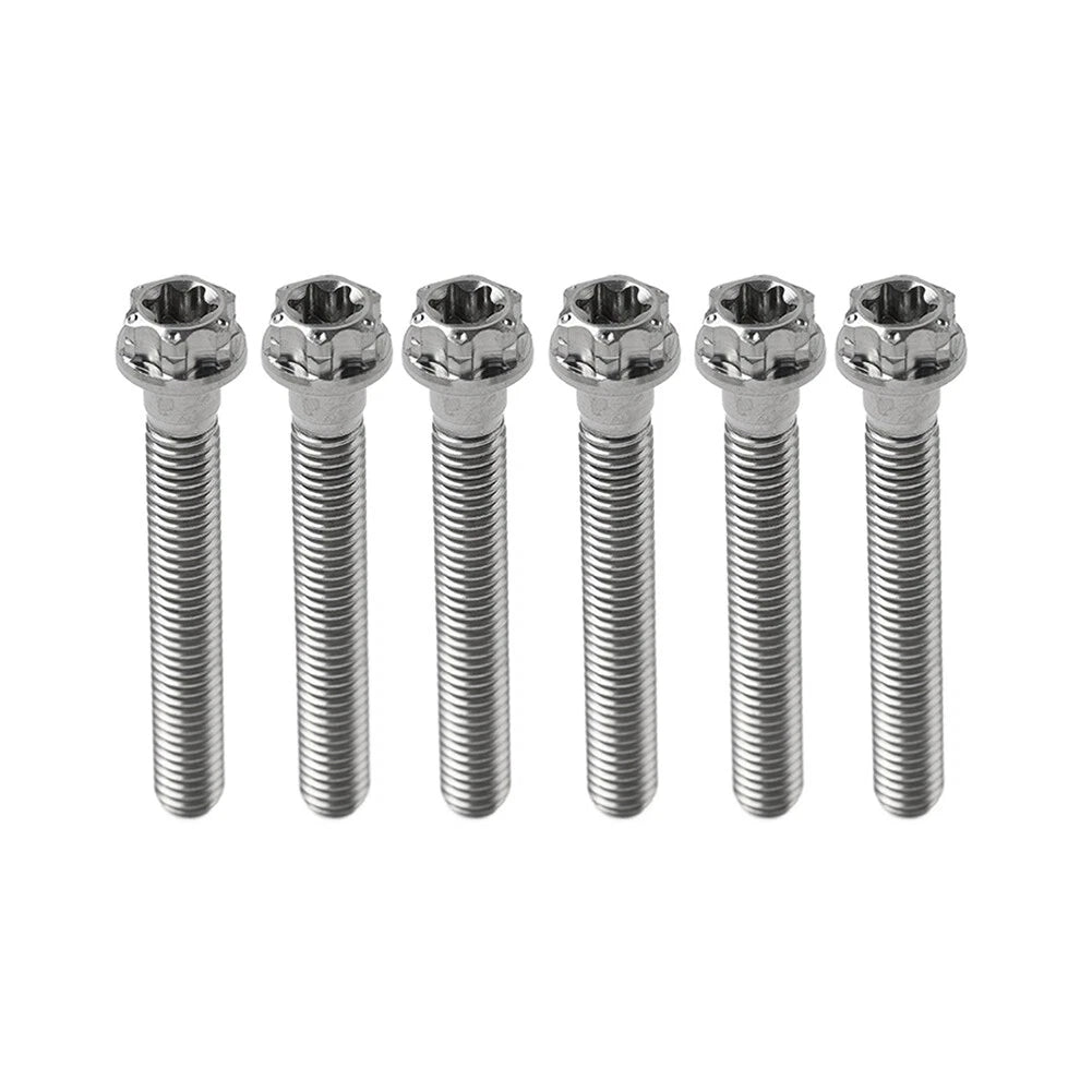6pcs M6x55mm Titanium Torx Head Flange Screws for Motorcycle Bike