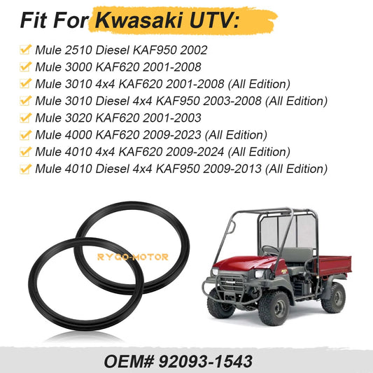 2 x Front/Rear Brake Drum Seal for Kawasaki Mule (1999–2003)