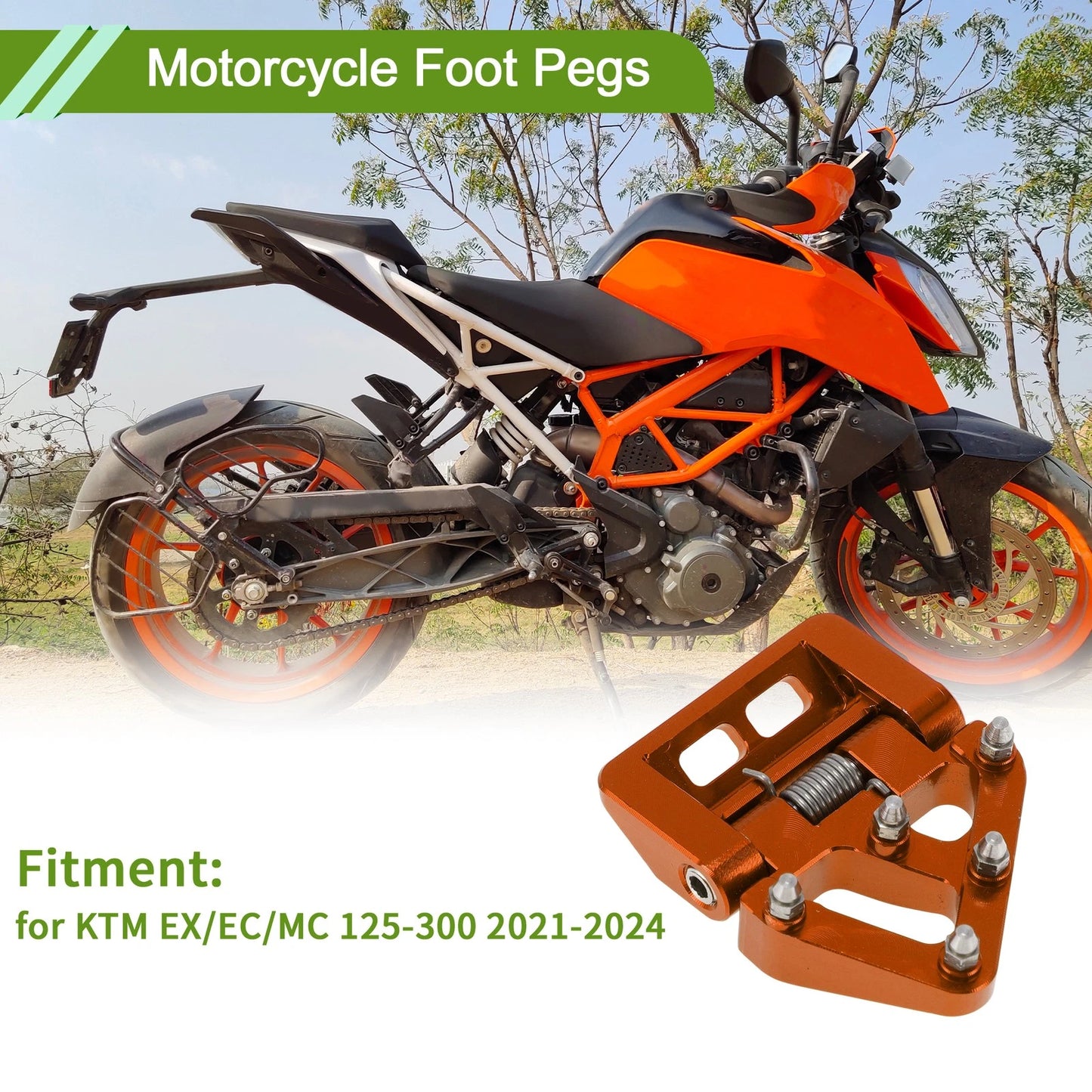 Foot Pegs 1 Pc 21-24 for KTM EX/EC/MC 125-300 (2021–2024)