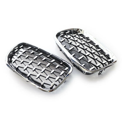 Front Kidney Grille Diamond Style Chrome for BMW X5 (2007-2013)