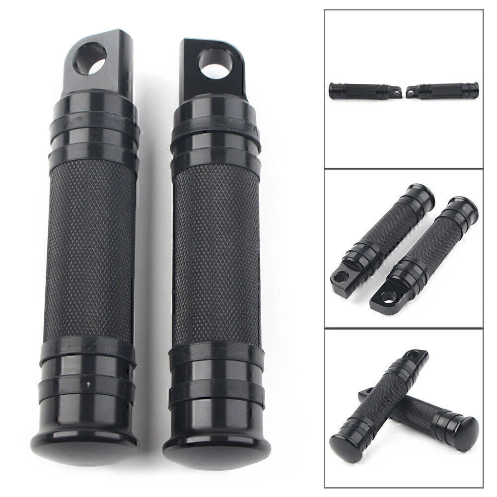 Black Aluminum Foot Pegs for Harley Motorcycle (Fits Various Models)