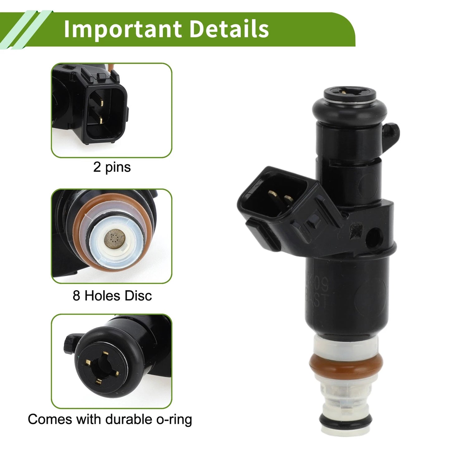 Fuel Injector 1 Pc for Honda CR-V EX LX 2.4 (2002-2004) Black