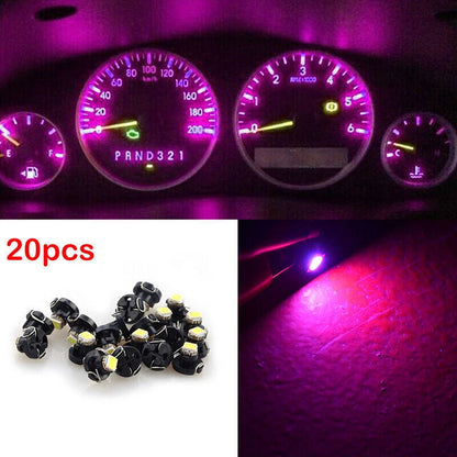 20 x T4 T4.2 LED Bulbs for Gauge Dash Lights for AC (Pink)