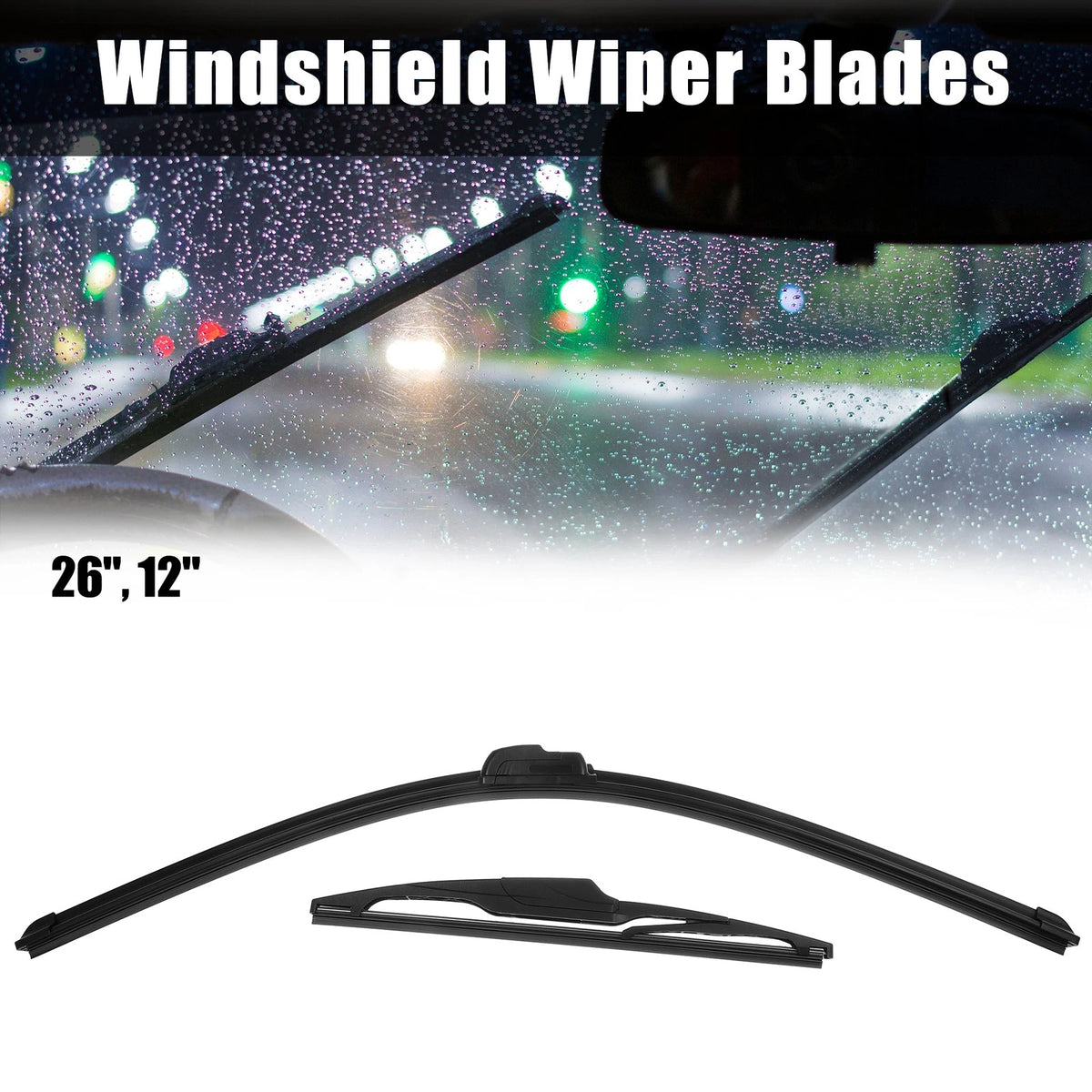 2 x Front Rear Wiper Blades Set for Toyota Aygo (2005-2014)
