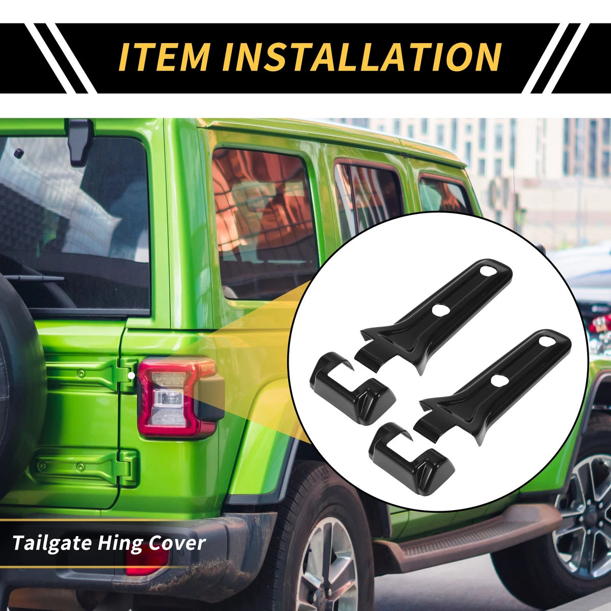 Tailgate Hing Cover Trim for Jeep Wrangler JL Gladiator Black 1 x Set