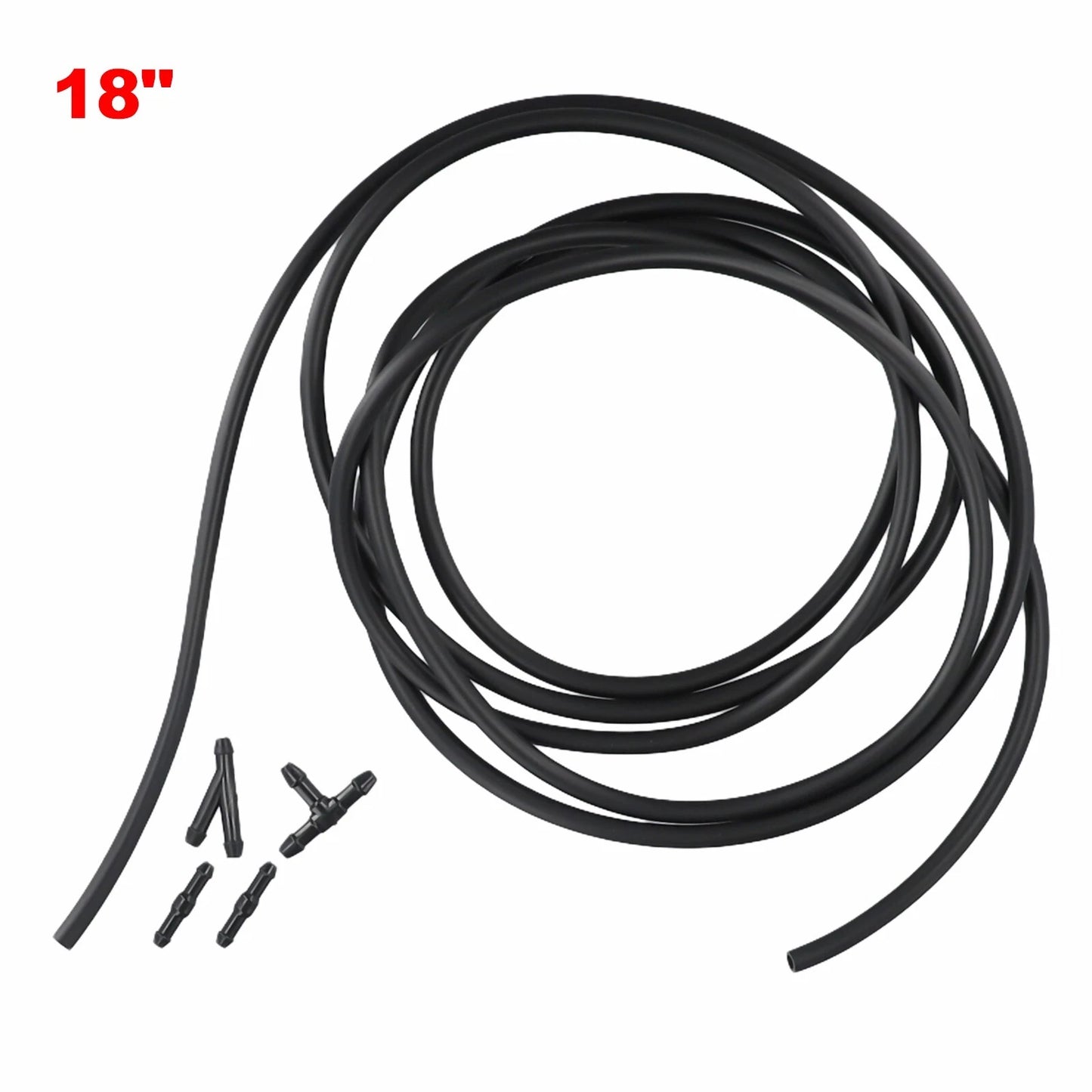 Hose Connector Splitter 300CM Black for Windshield Washer Wiper Tube