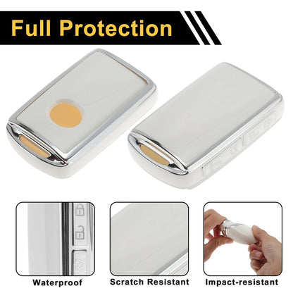 White & Silver TPU Silicone Car Key Case for Mazda 2/3/5/6