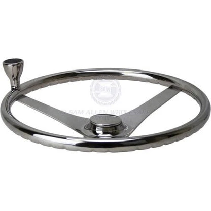 Boat Steering Wheel Stainless Steel Grips & Knob 340mm Diameter