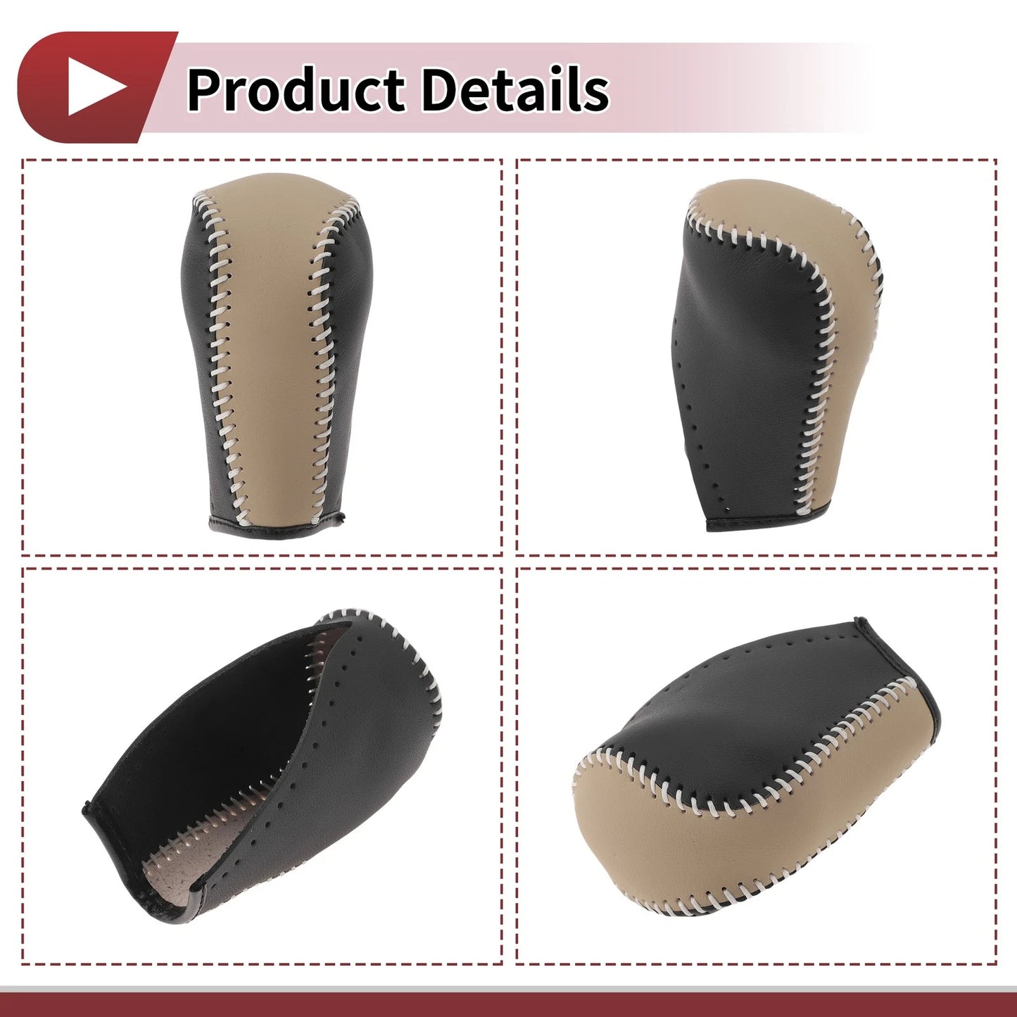 Beige Faux Leather Gear Shift Knob Cover for Toyota Corolla (2014-2018)