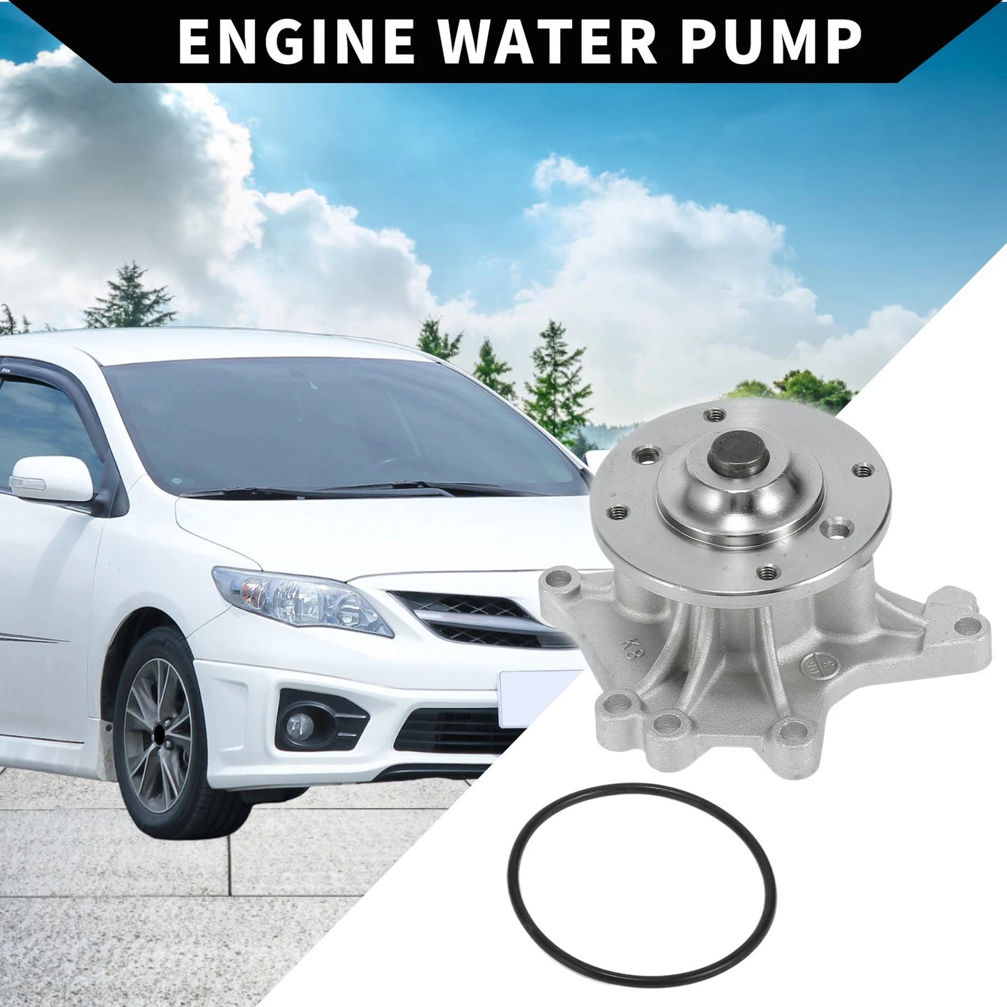 Water Pump with Rubber Ring for Toyota Celica Corolla Matrix (2000-2011)