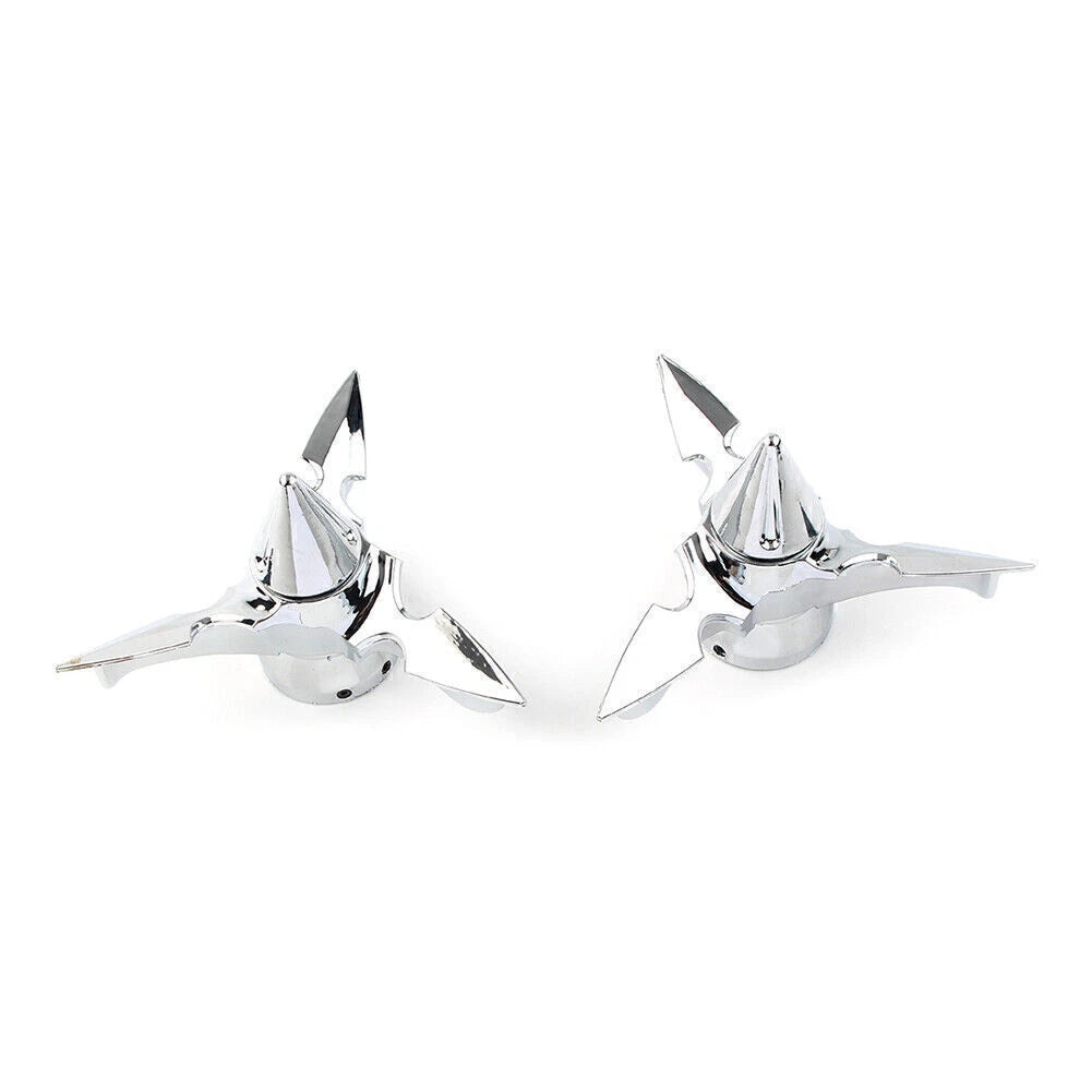 Chrome Spun Blade Front Axle Cap Nut Cover for Harley Softail Touring