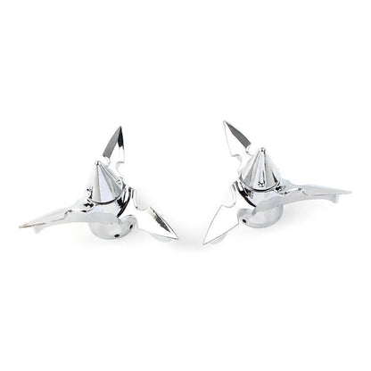 Chrome Spun Blade Front Axle Cap Nut Cover for Harley Softail Touring