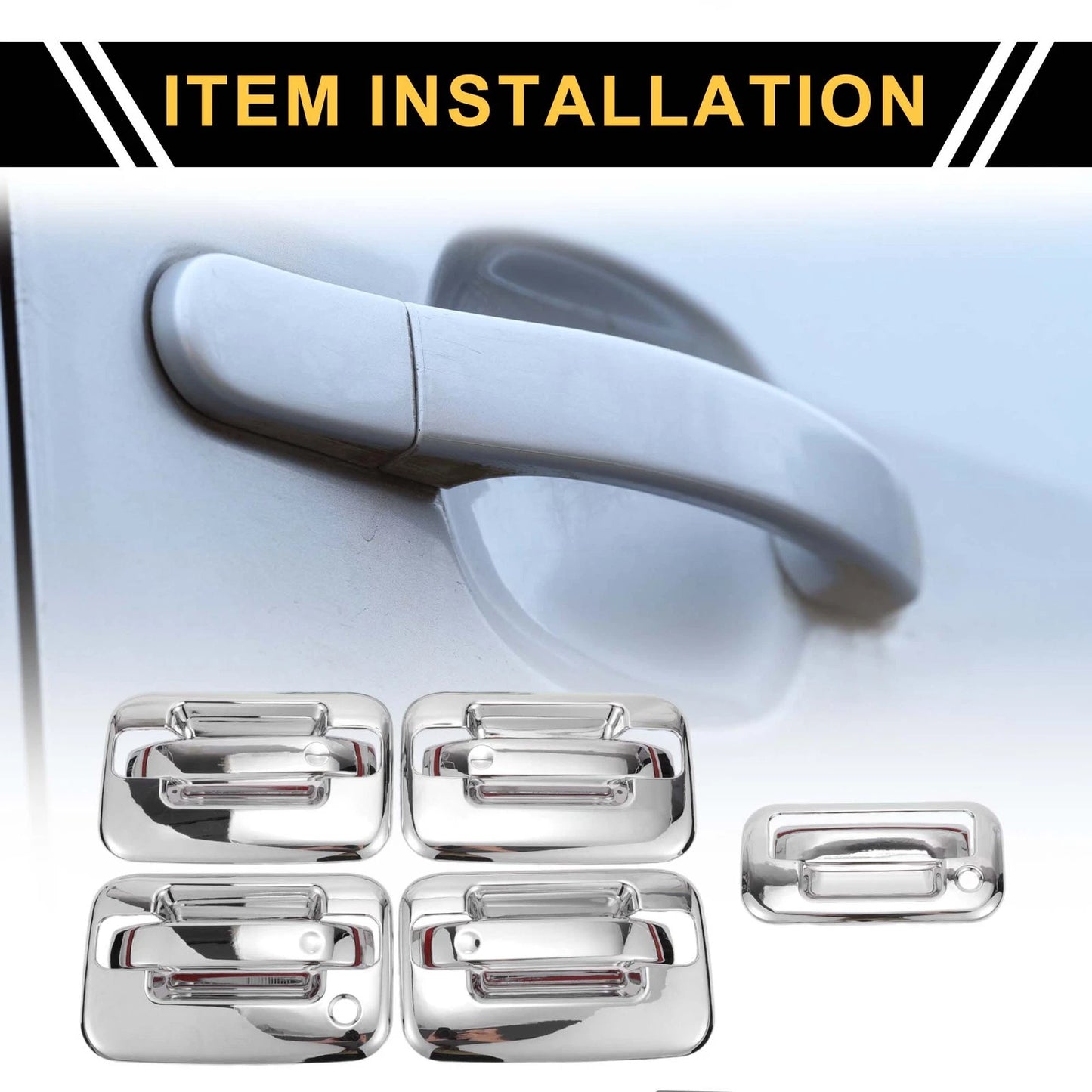 Exterior Door Handle Covers  for Ford F-150 (2004-2014) Silver Tone