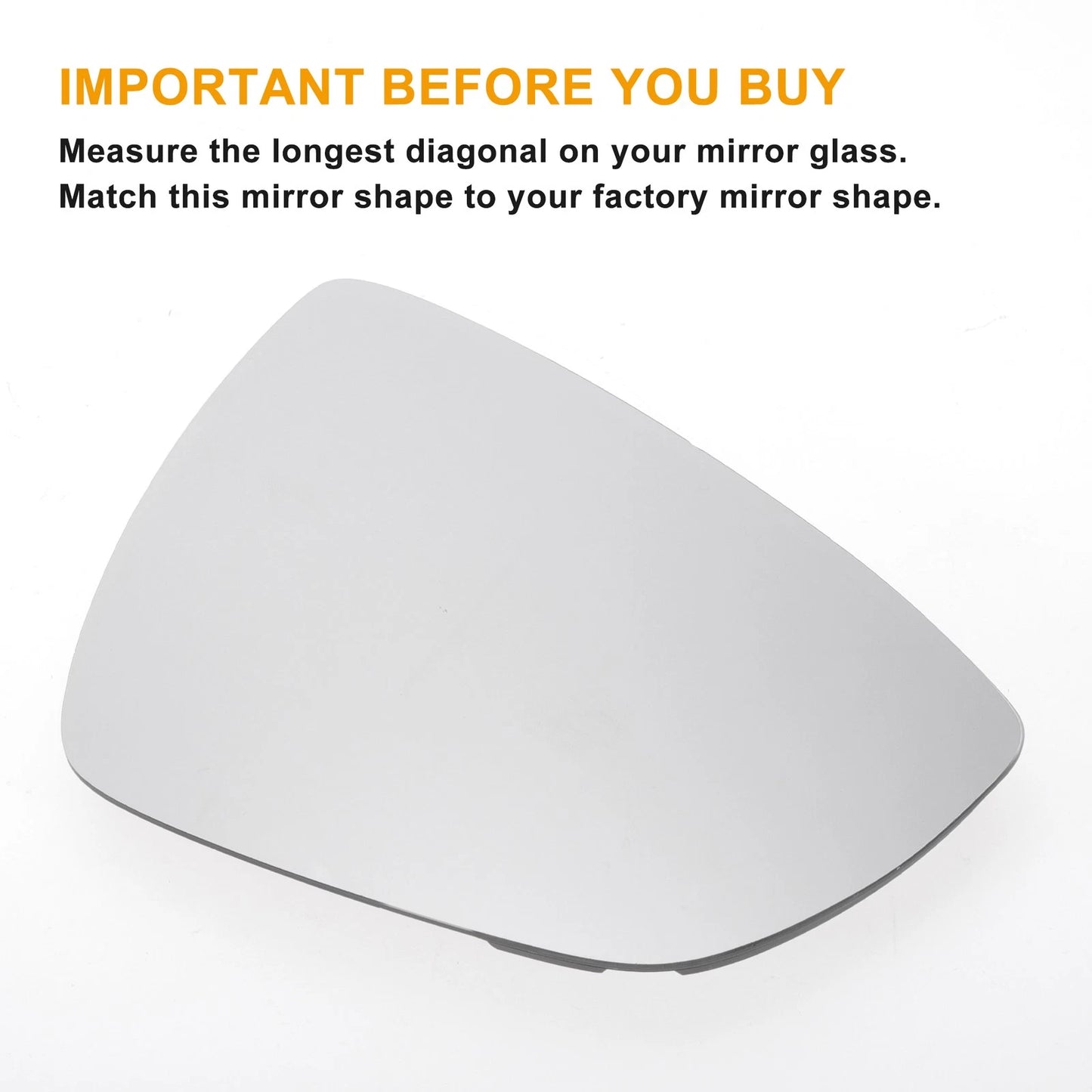 Right Side White Heated Mirror Glass w/ Back Convex for Ford Focus (2018-2023)