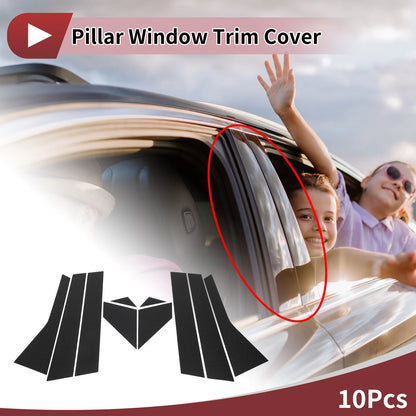 Door Pillar Window Trim for Acura RDX (2007 - 2012) Carbon Fiber Black