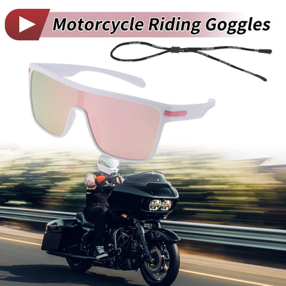 Goggles Pink Lens White Frame Tri-Acetyl Cellulos TR90 for Motorcycle