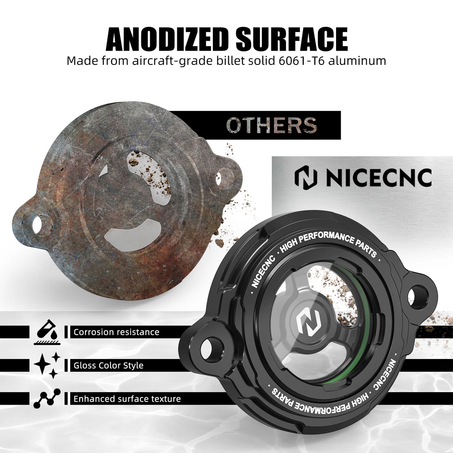 CNC Aluminum Engine Oil Filter Cover for KTM 450 SX-F/EXC/XC-W/500 EXC (2016-2023)