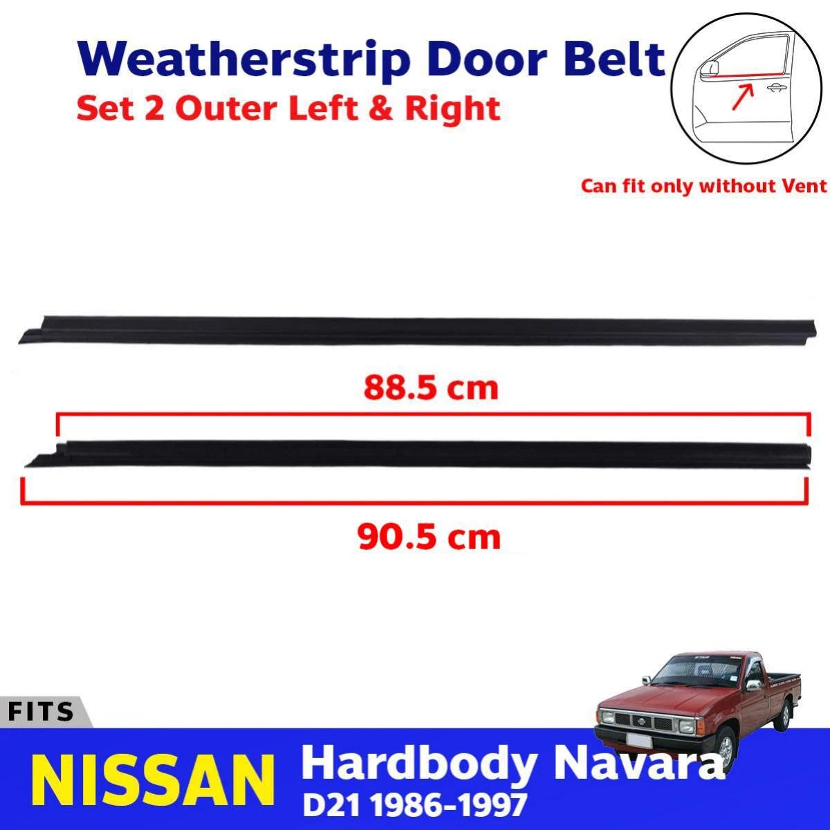 WINDOW GLASS DOOR BELT WEATHERSTRIP FITS NISSAN NAVARA D21 PICKUP 1986-97 D01