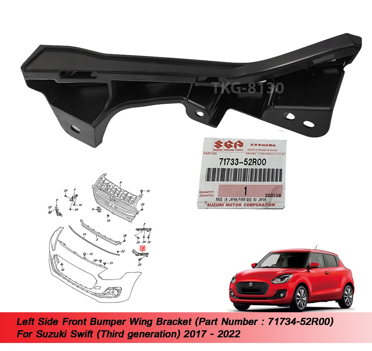 Bumper Wing Bracket for Suzuki Swift (2017-2022)