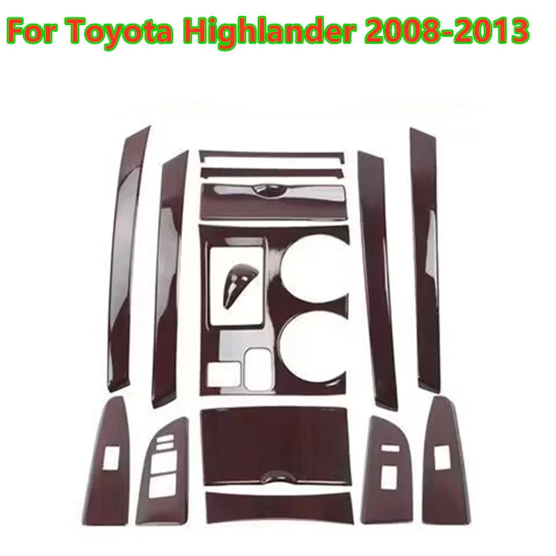 Woodgrain Console Shift Panel Trim Cover for Toyota Highlander (2008–2013)