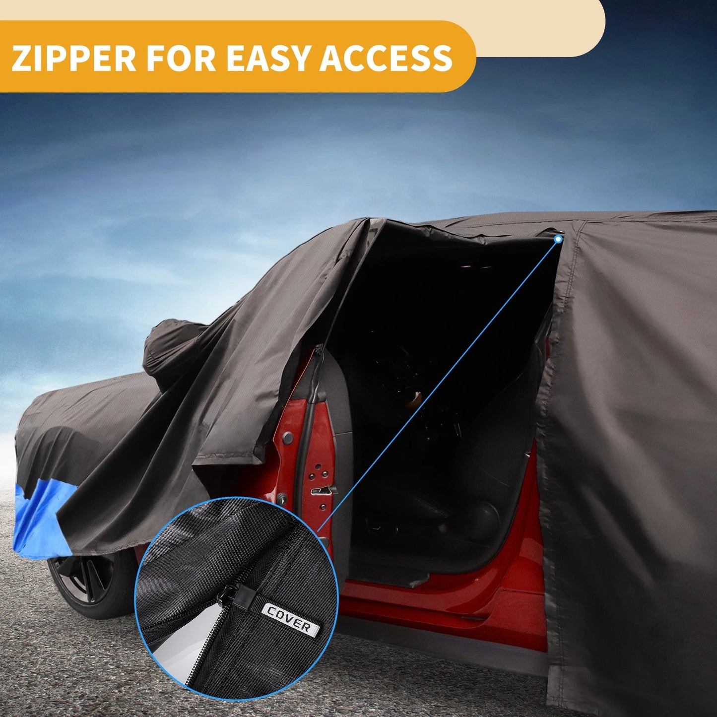 Car Cover 210D Waterproof Door Zipper for Chevrolet Camaro Oxford Cloth