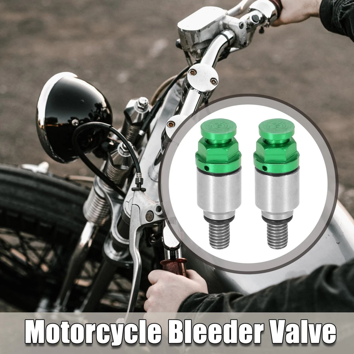 2 x M5x0.8 Motorcycle Screw Fork Air Bleeder Valve for Honda Yamaha Green